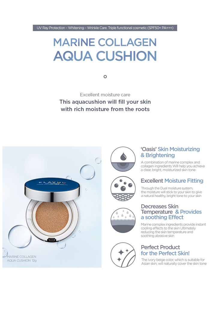 Thành phần của Phấn nước Klavuu Blue Pearlsation High Coverage Marine Collagen Aqua Cushion- Hàn Quốc